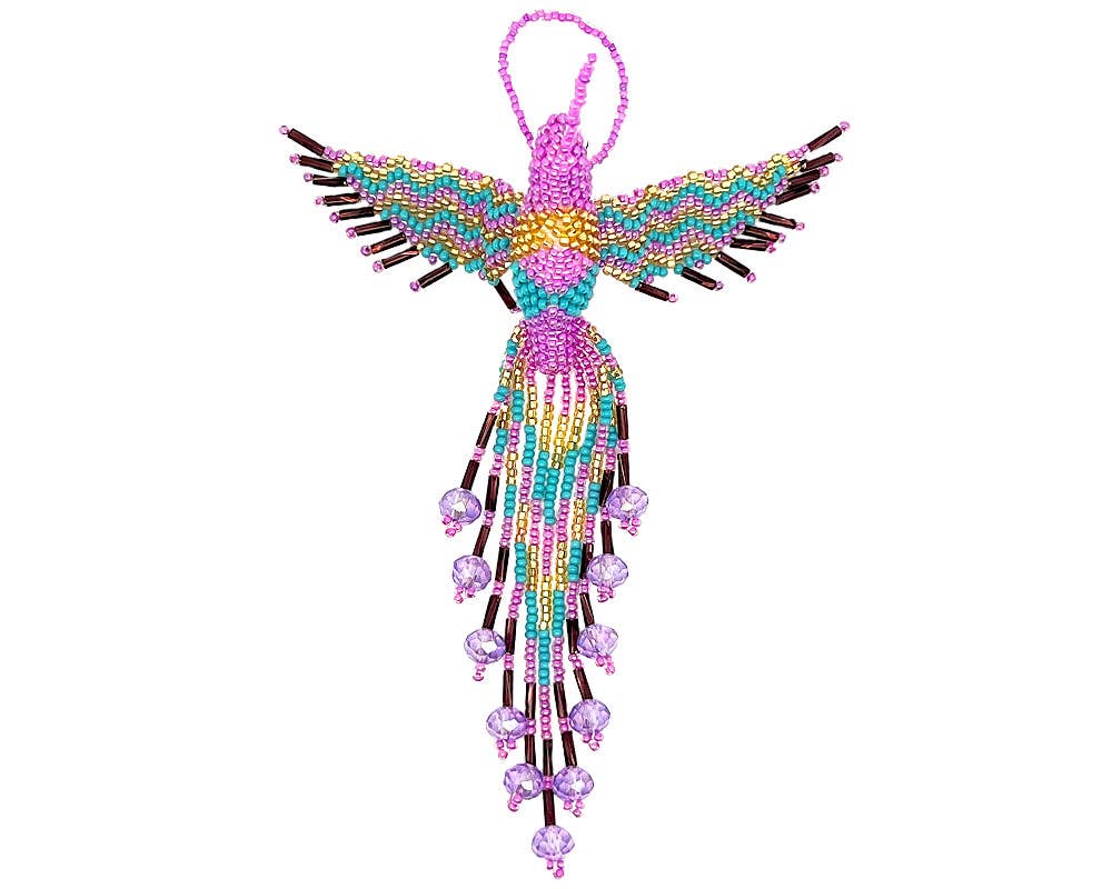 Pichincha - Wholesale Ornament - Beaded Hummingbird Figurine Seed Bead Fringe Dangle Ornament8