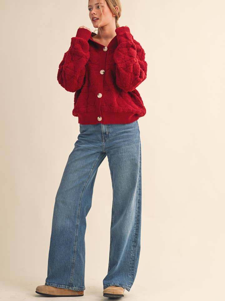 &MERCI - Wholesale Cardigan - Women's - FUZZY KNIT HOODIE CARDIGAN MSW1094125