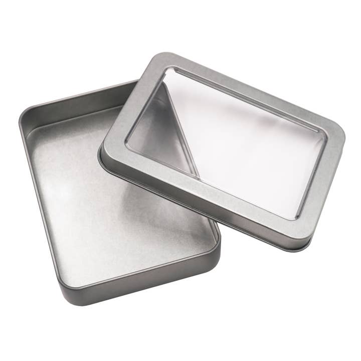 Angels Craft - Wholesale Decorative Box - Square Tin Case w/ Window, 2 Sizes Available1