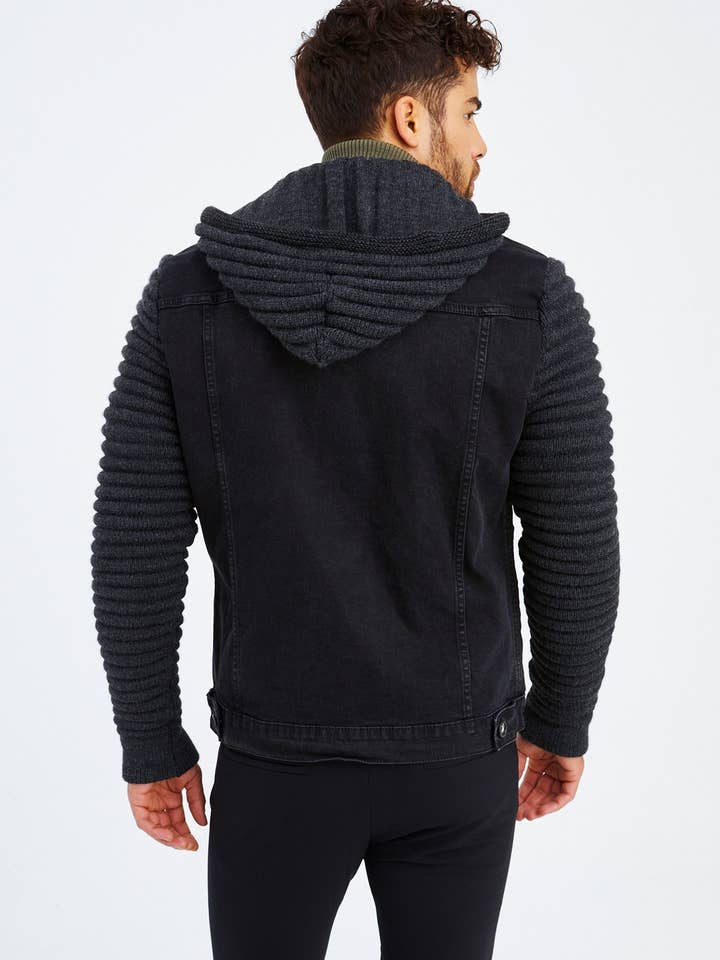 Leif Nelson GmbH - Vendita all'ingrosso Giacca di jeans - Uomo - Giacca di jeans da uomo con cappuccio LN-5240