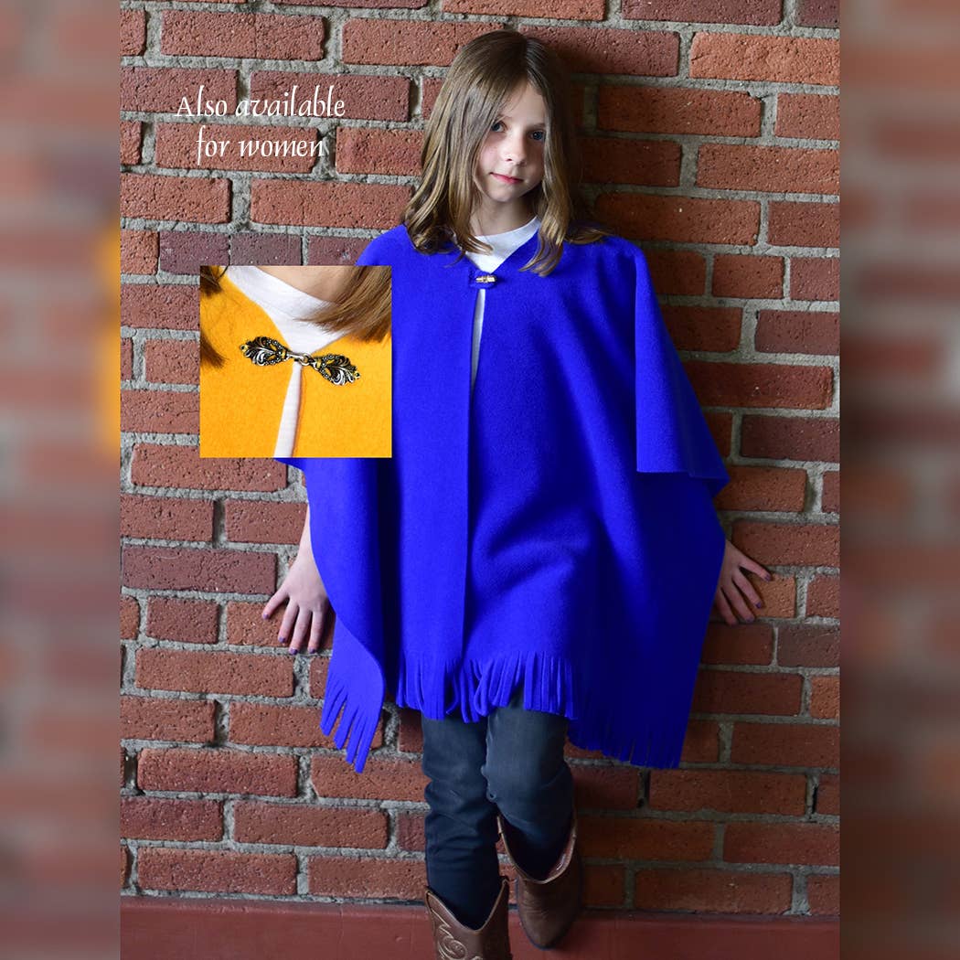 Swanque - Wholesale Poncho - Women's - Fringed Mantoque with Hook - Women1