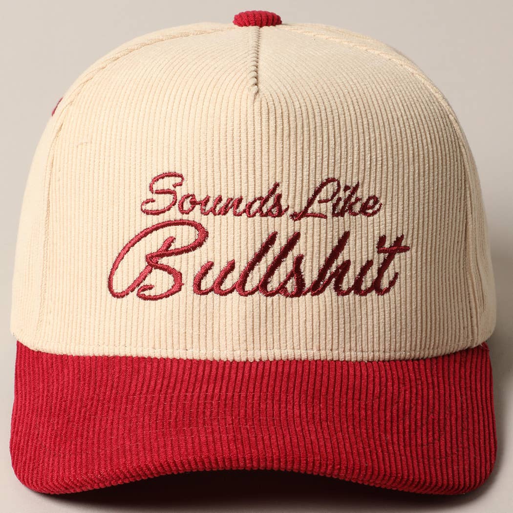 Fashion City - Wholesale Trucker Hat - Unisex - Sounds like Bullshit Corduroy Trucker Baseball Cap5