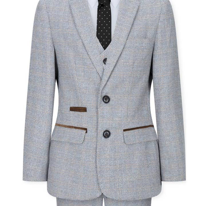 Crema Completo vintage retrò a quadri in tweed crema a 3 pezzi per ragazzi in vendita all'ingrosso su Faire