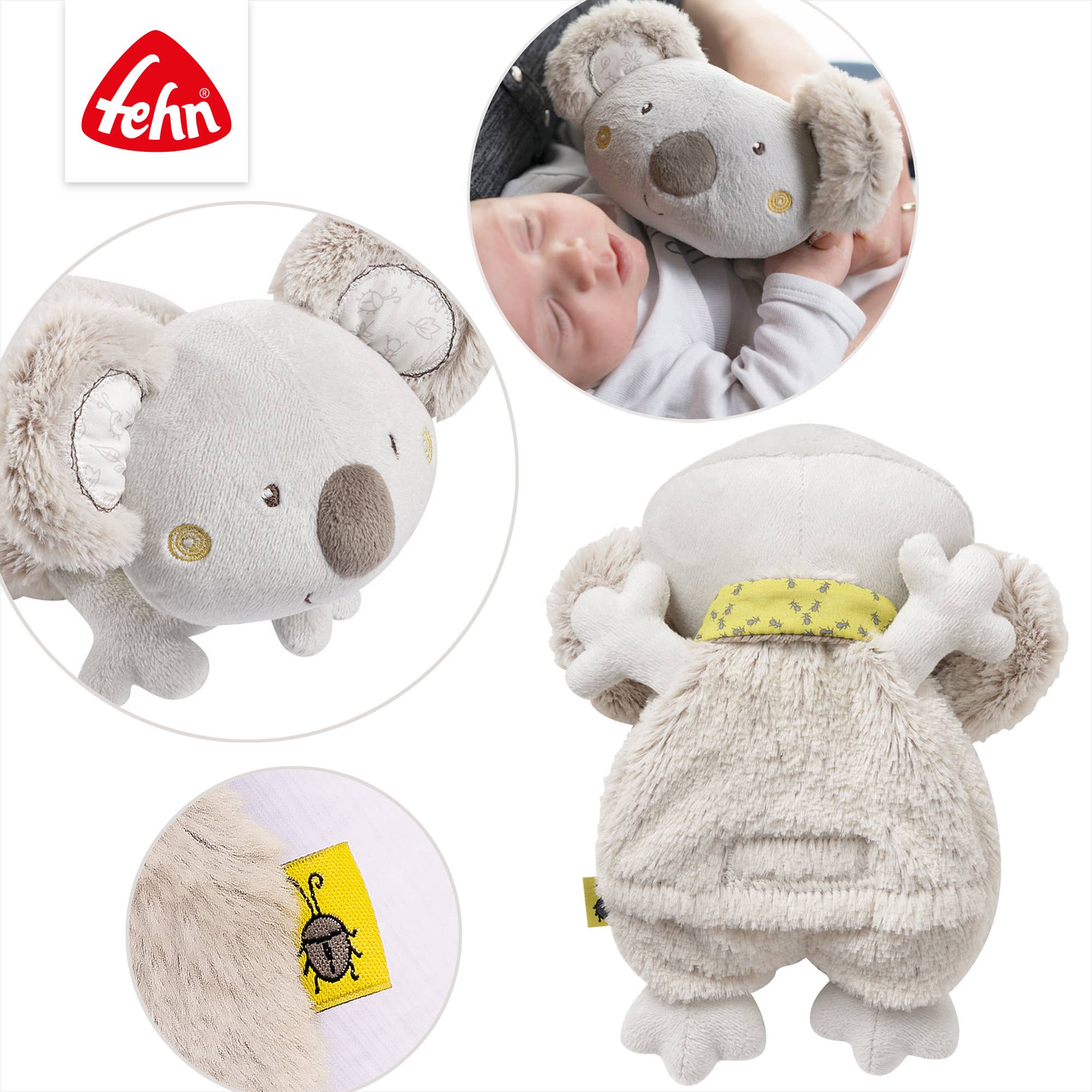 Fehn – Peluche - Crianças e bebés por atacado – Animal aquecedor Koala com bolsa térmica removível3