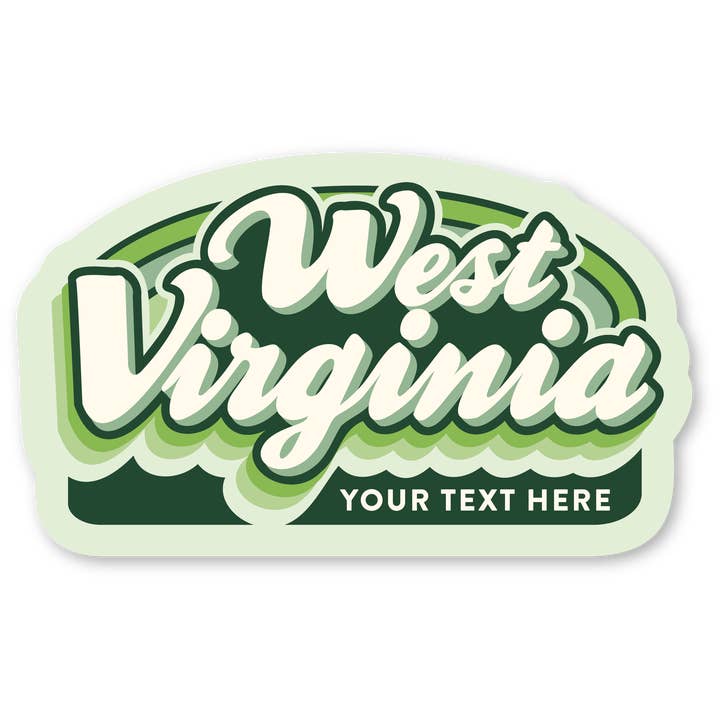 Vinyl Sticker - West Virginia Retro Name for wholesale by Morris Magnets