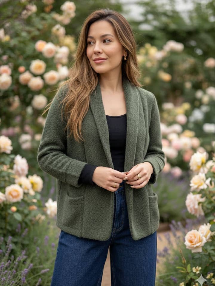 Chic jacket with notched collar for wholesale by VICTORIA&ISAAC