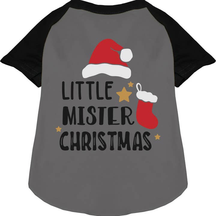 Little Mister Christmas Pet Raglan Shirt for wholesale by As You Wish Apparel