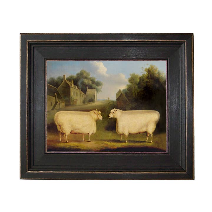 Two Sheep Vintage Painting Print on Canvas for wholesale by Madison Bay Co. - Historical Home Decor Reproductions