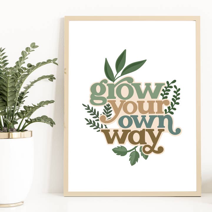 Grow Your Own Way Art Print for wholesale by Real Happy Designs