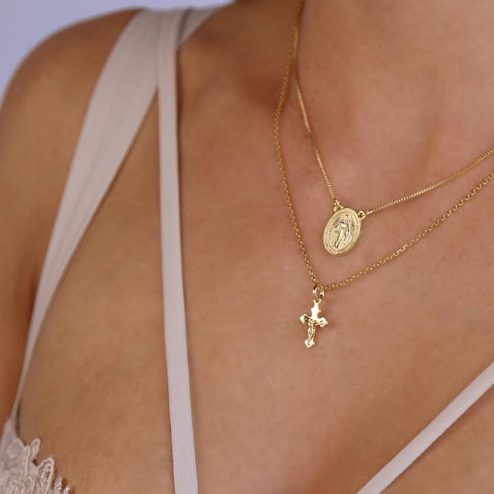 GoldFi - Wholesale Individual Charm/Pendant - 18k Gold Filled Mini Crucifix Pendant1