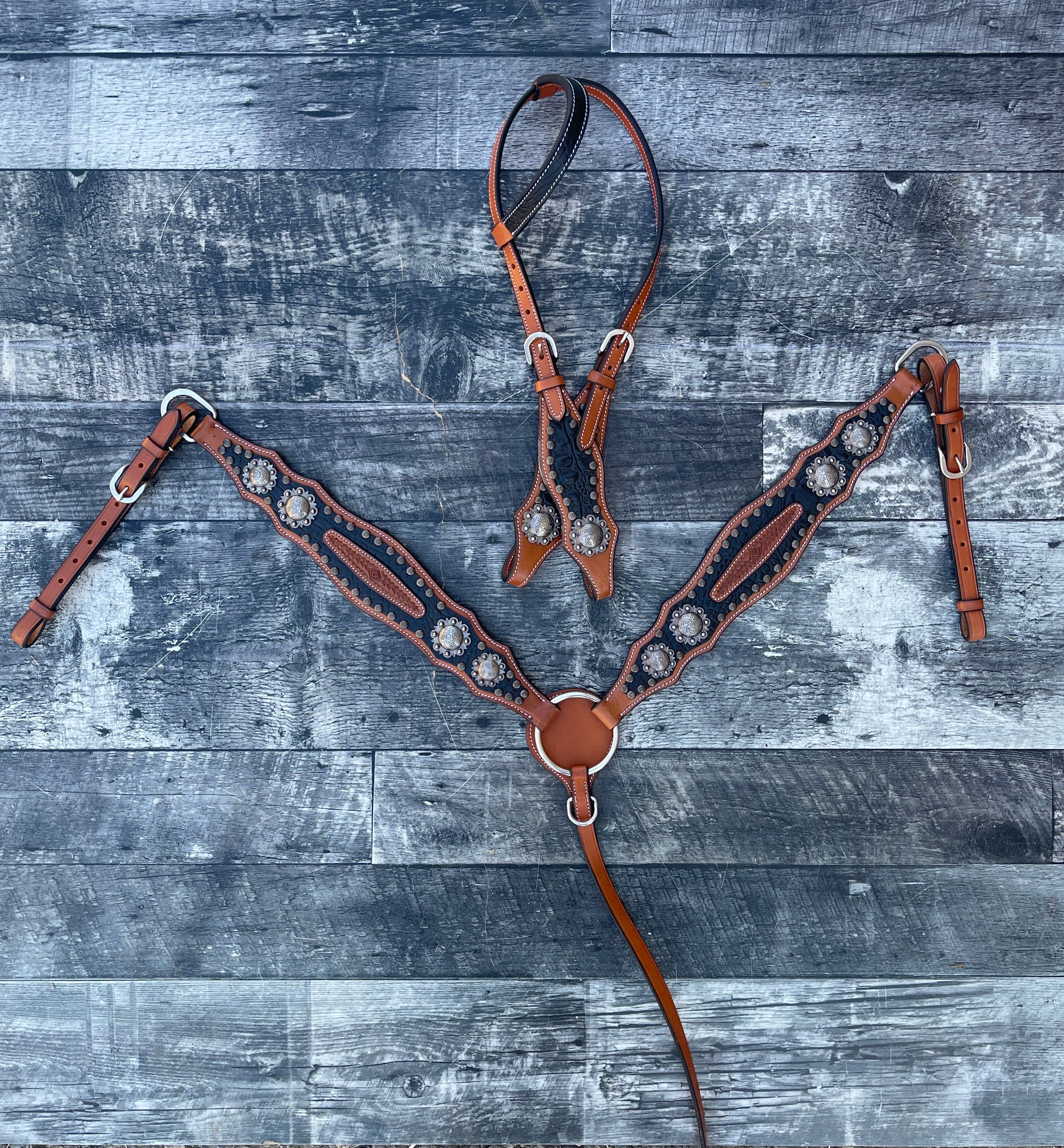 Schulz Equine - Vendita all'ingrosso Attrezzatura da equitazione - Set copricapo e colletto pettorale Jesse James8