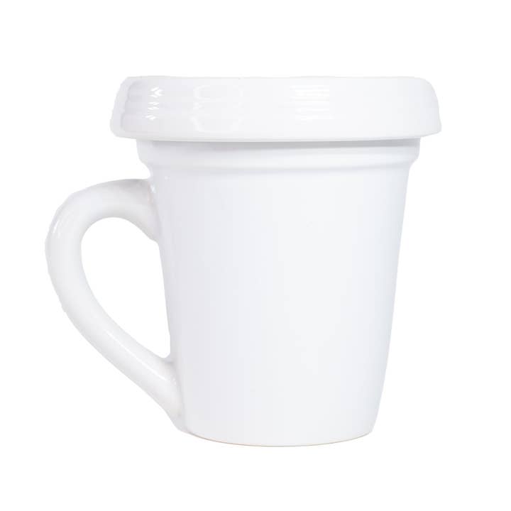 Divinity Boutique - Wholesale Coffee Mug - White Flower Pot Mug w/Scripture - Be Unique