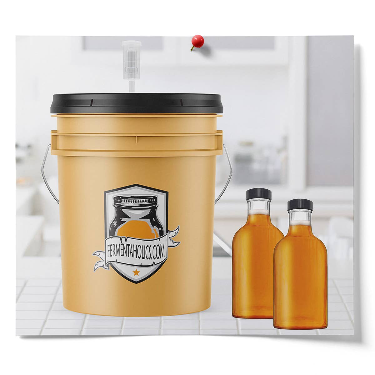 Fermentaholics - Wholesale Milk/Juice Bottle - Glass Stout Bottles, 16 fl oz with Lids - 8-pk2