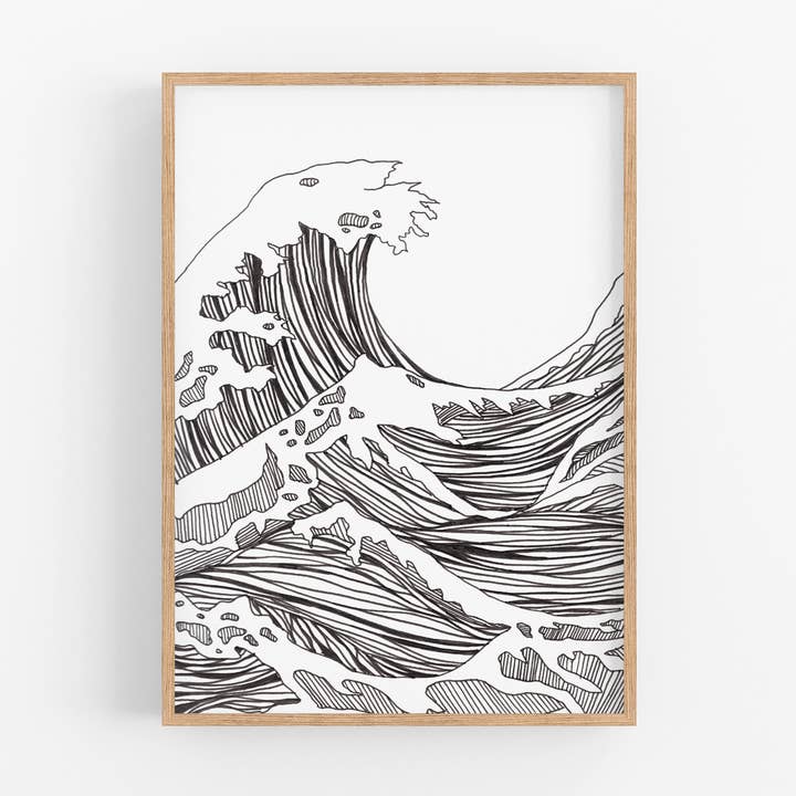 Great Big Wave Art Print for wholesale by Elle Ivy