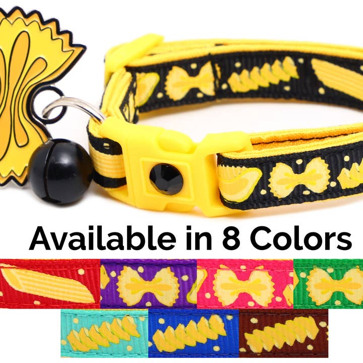 Collier pour chat à dégagement rapide Pasta pour la vente par From Pugs to Persians Pet Accessories, LLC