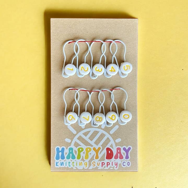 Marqueurs de mailles numérotés en forme d'ampoule pour tricot, ensemble de 10 #44 pour la vente par Happy Day Knitting