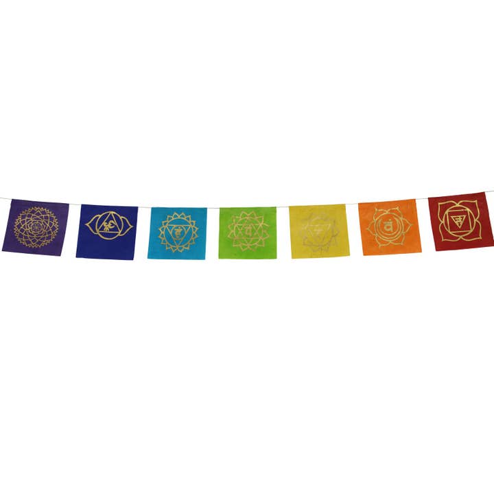 Tribal Trade GmbH - Wholesale Prayer Flag - Prayer flag seven chakras colorful 10.5x10.5cm