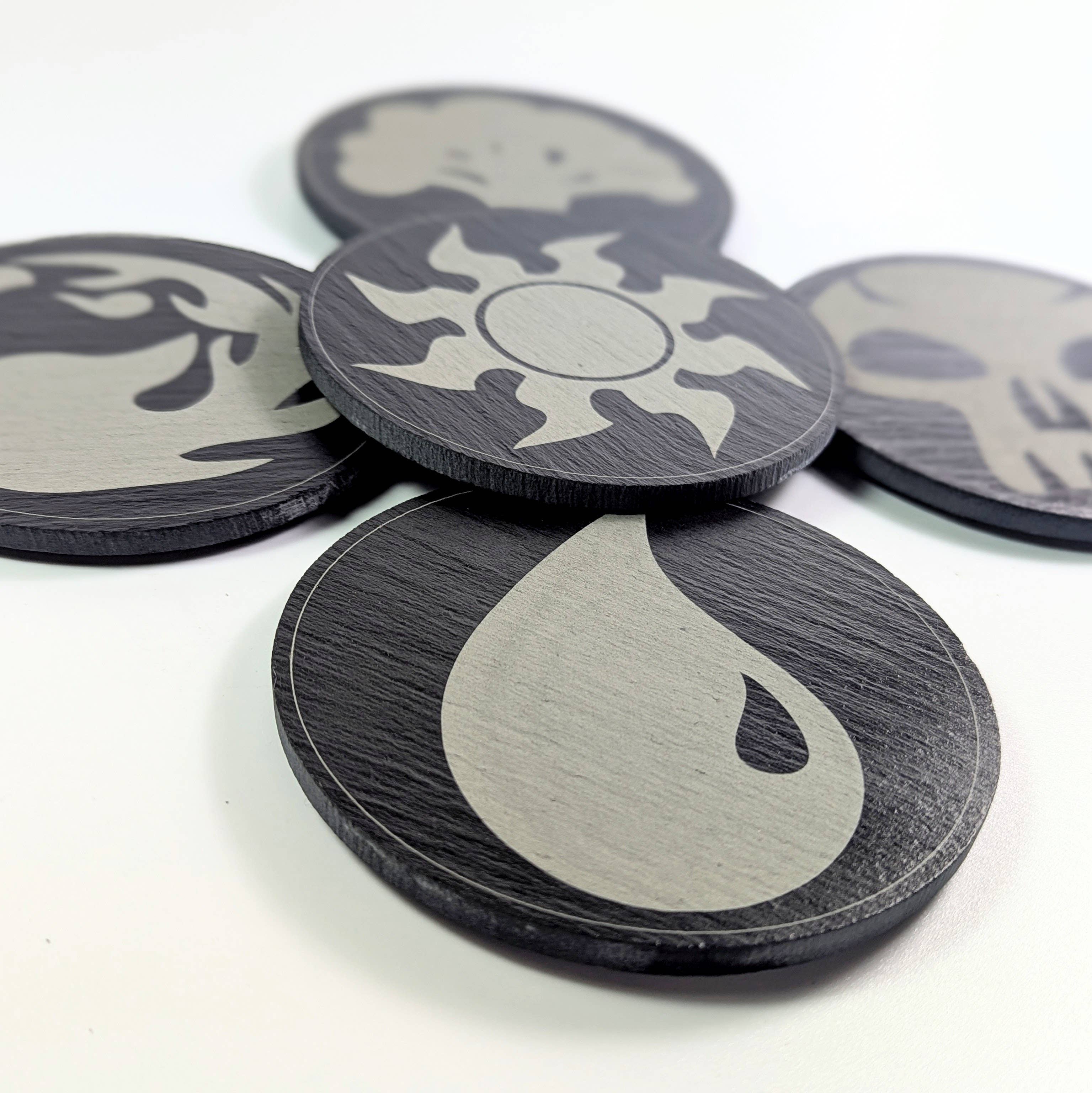 Chikai Shop – wholesale Coasters – MTG Mana coaster set of 5 in Slate, Magic: The gathering2