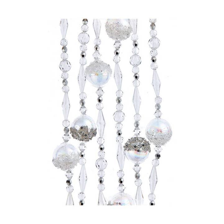 Kurt S. Adler, Inc. - Wholesale Bunting/Garland - 6'GLASS IRID CLEAR BEAD BALL GARLAND