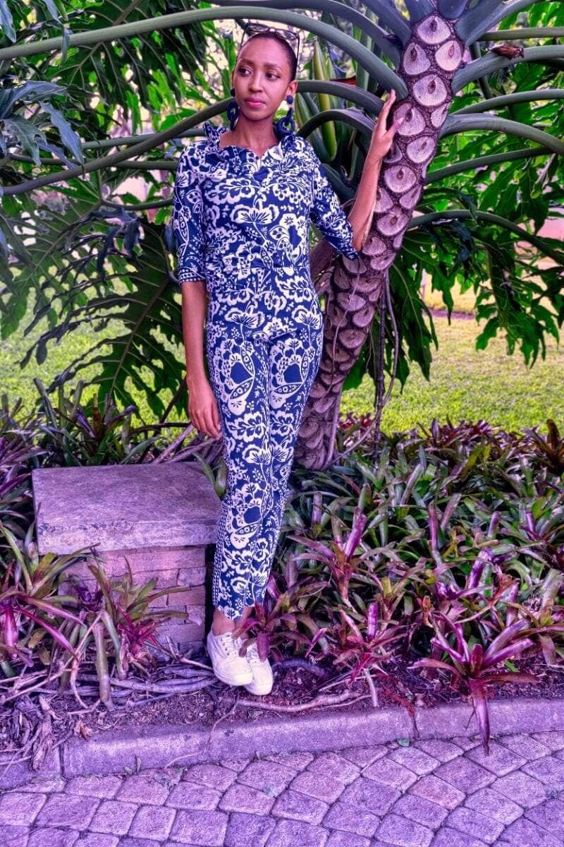 Gretchen Scott LLC - Wholesale Blouse - Women's - 3/4 Sleeve Ruffneck Top - Flora4