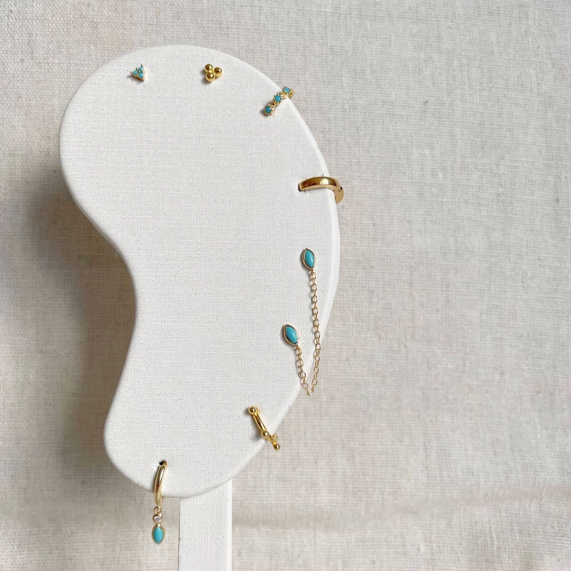 Little Nell Jewellery – Engroshandel Ørestikkere – Trio Turkis Mikro Ørestikker1