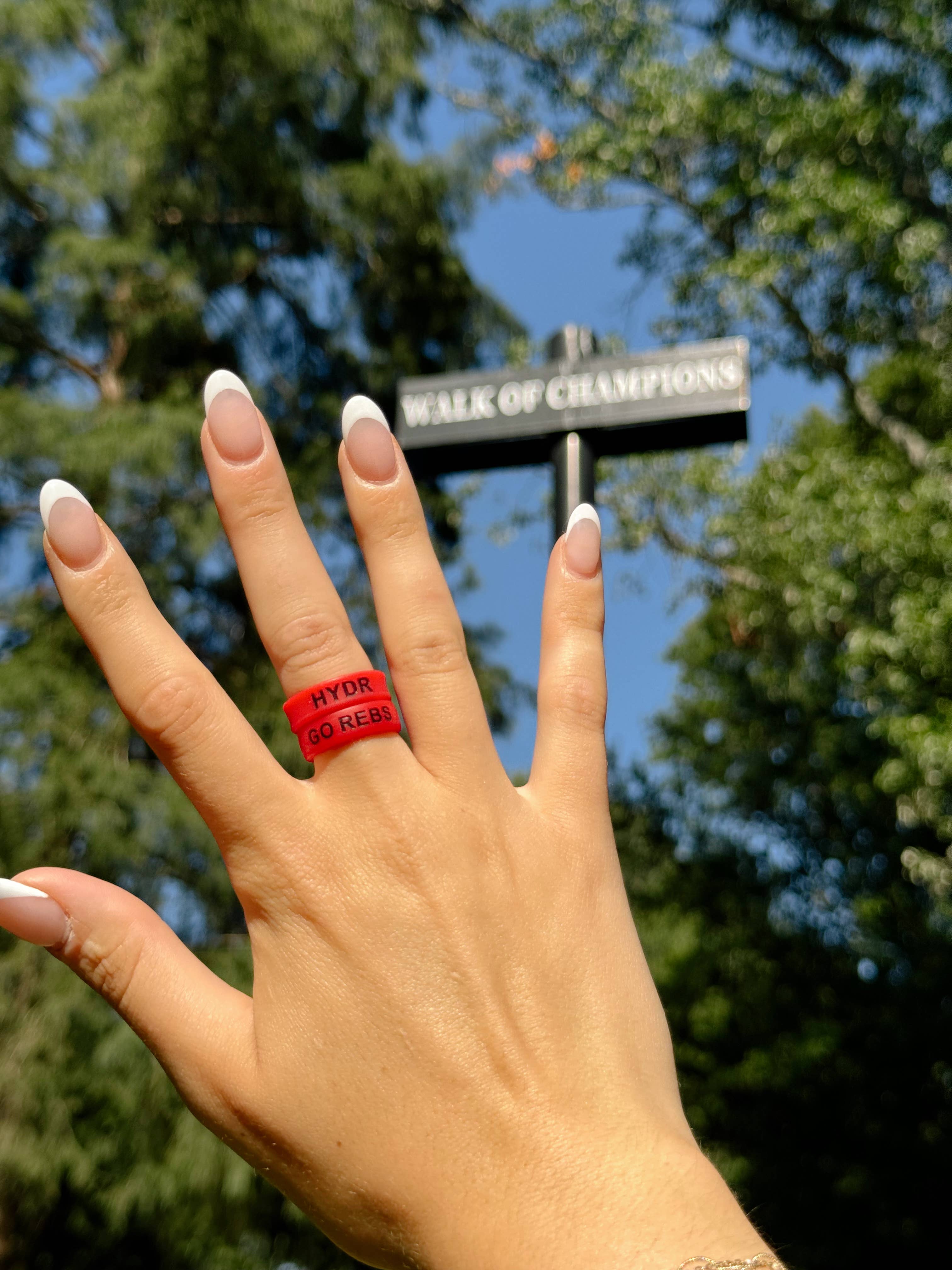 Flip Rings - Wholesale Band/Stacked Ring - Flip Reversible GO REBS / HYDR Red Ole Miss Ring10