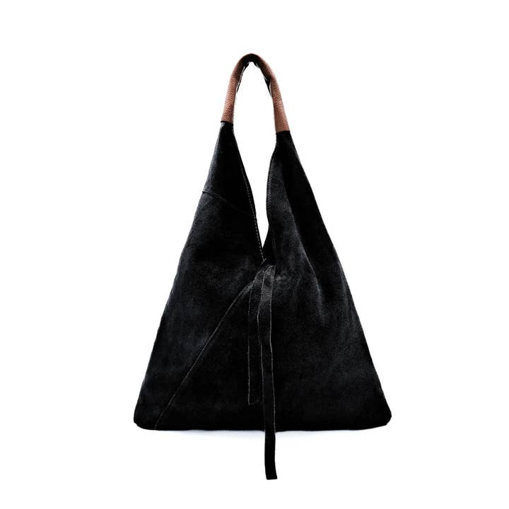 Ellas Trading - Wholesale Shoulder Bag - Women's - Drawstring Slouchy Italian Suede Tote Bag with Purse1