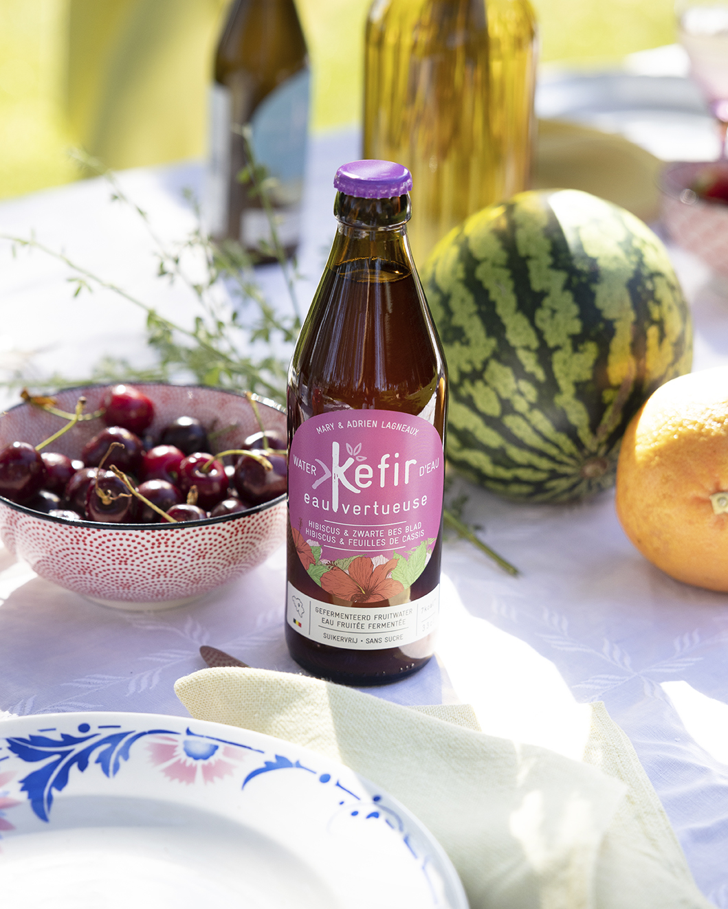 Kéfir Eau Vertueuse - Wholesale Non-Alcoholic Aperitif/Mocktail - Kefir Virtuous Water Hibiscus/Blackcurrant Leaves - BIO-VIVANT3