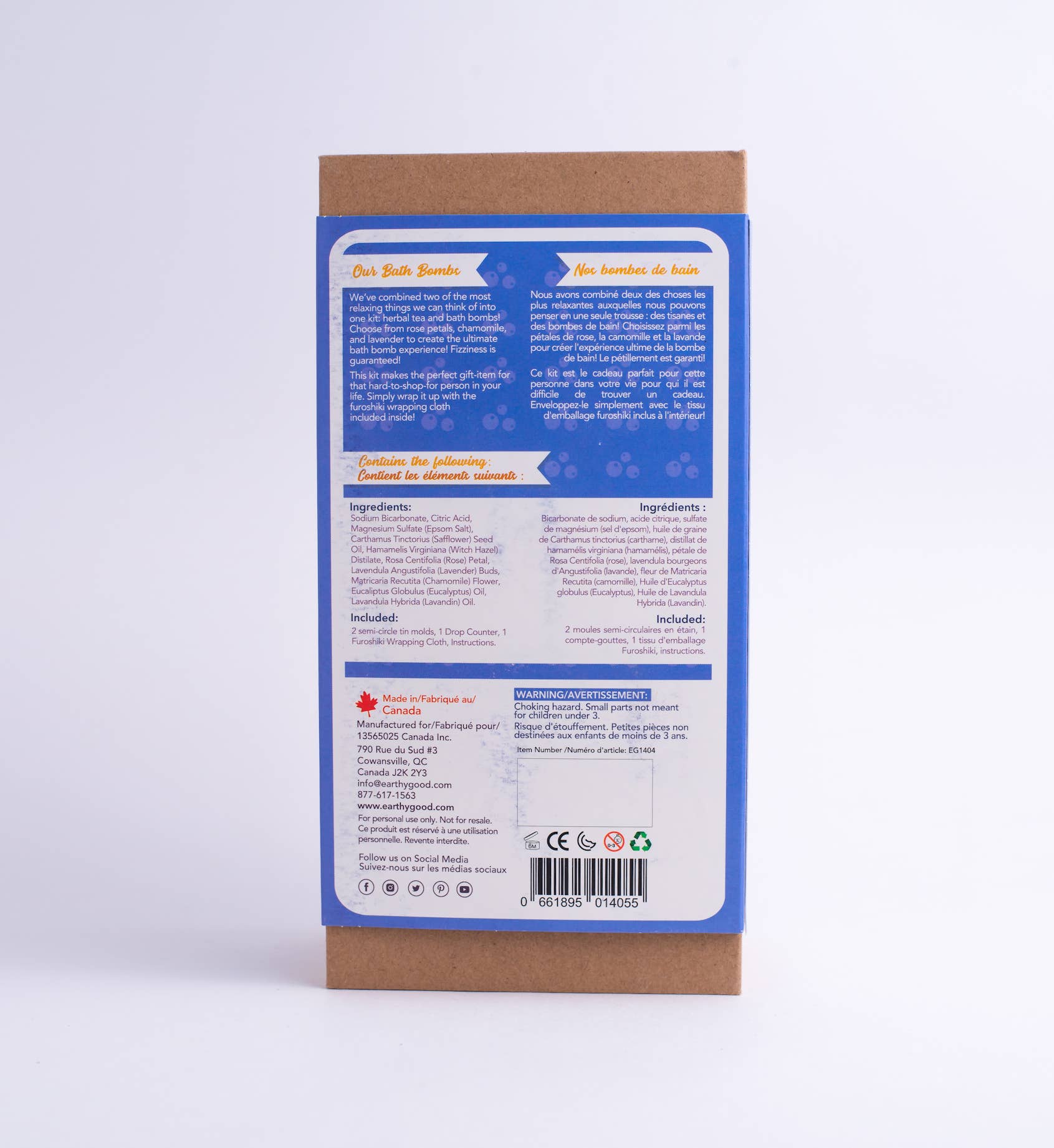 Earthy Good / Kiss Naturals - Wholesale Doe-het-zelf-knutselset - Earthy Good Doe-het-zelf Badbom Kit (Volwassenen) | Verpakkingsdoos van 6 Kits6