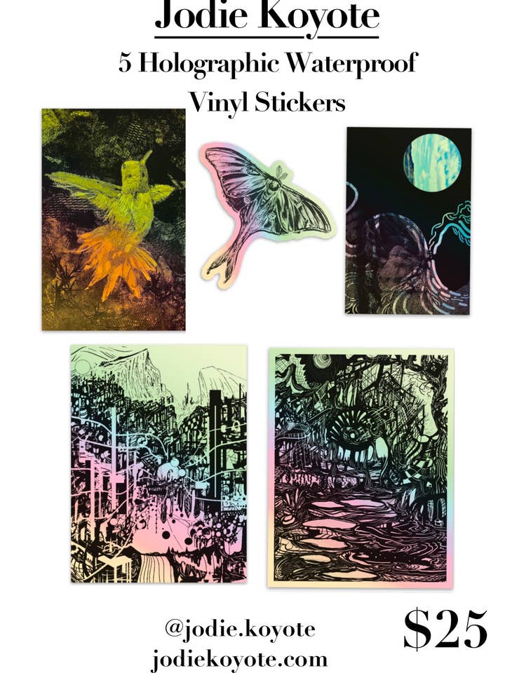5 adesivi olografici impermeabili in vinile per la vendita all'ingrosso da parte di JodieKoyote