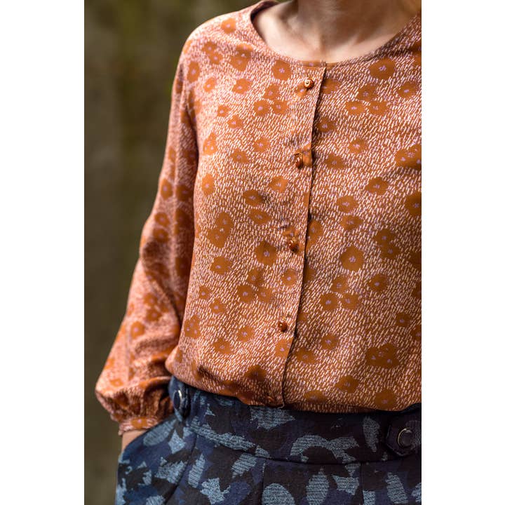 Eglantine et Zoé – wholesale Fabric – Punti Caramel Viscose Poplin Fabric3