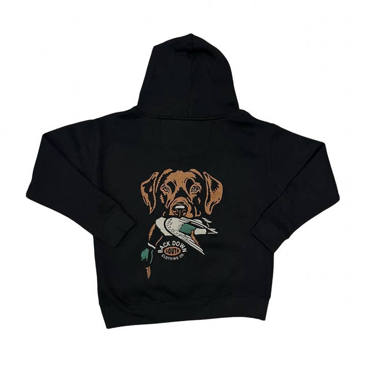 Retriever Hoodie - Zwart (JEUGD) voor wholesale door Back Down South Clothing