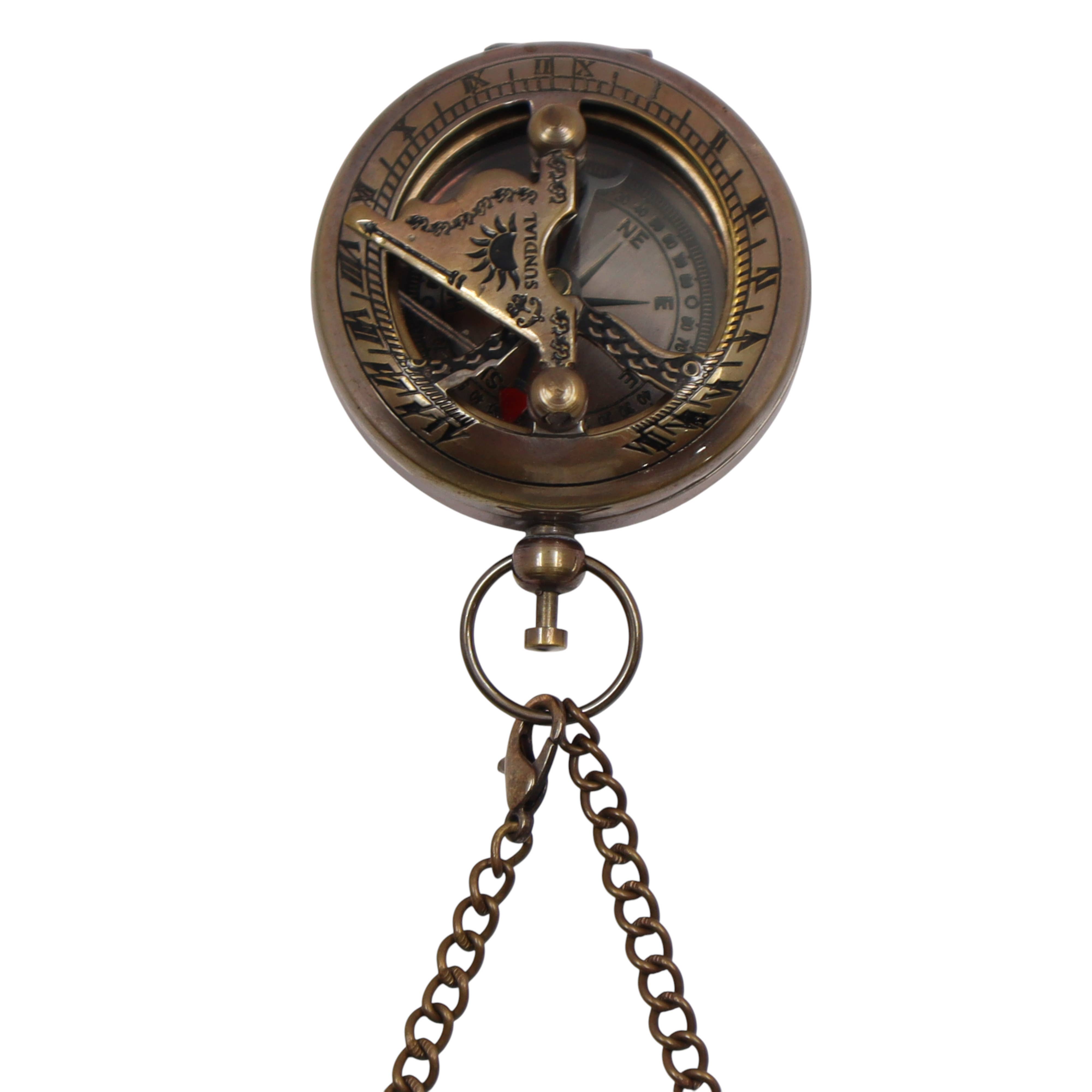 Dollond & Co. – Bússola de navegação por atacado – Bússola de Sol de Bolso Personalizada de 2 Polegadas em Bronze com Caixa de Madeira6