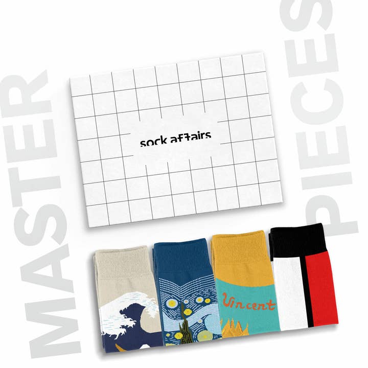 Masterpieces cadeauverpakking sokken voor wholesale door Sock Affairs