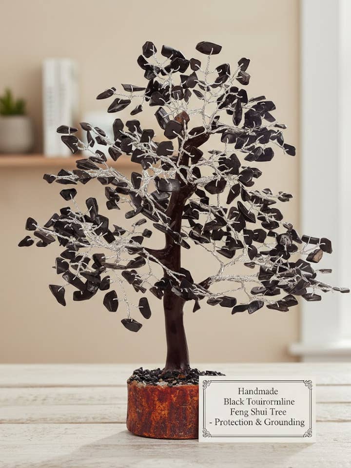 Árbol de Cristal de Turmalina Negra Hecho a Mano (Alambre de Plata) para venta al por mayor de AmazeU