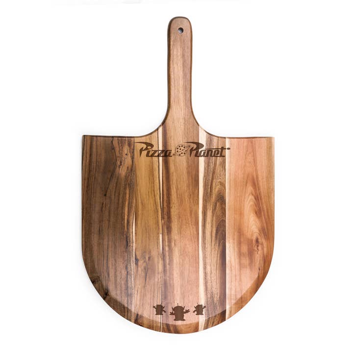 Picnic Time Family of Brands - Wholesale Pizza Wheel - Toy Story Pizza Planet - Acacia Pizza Peel Serving Paddle