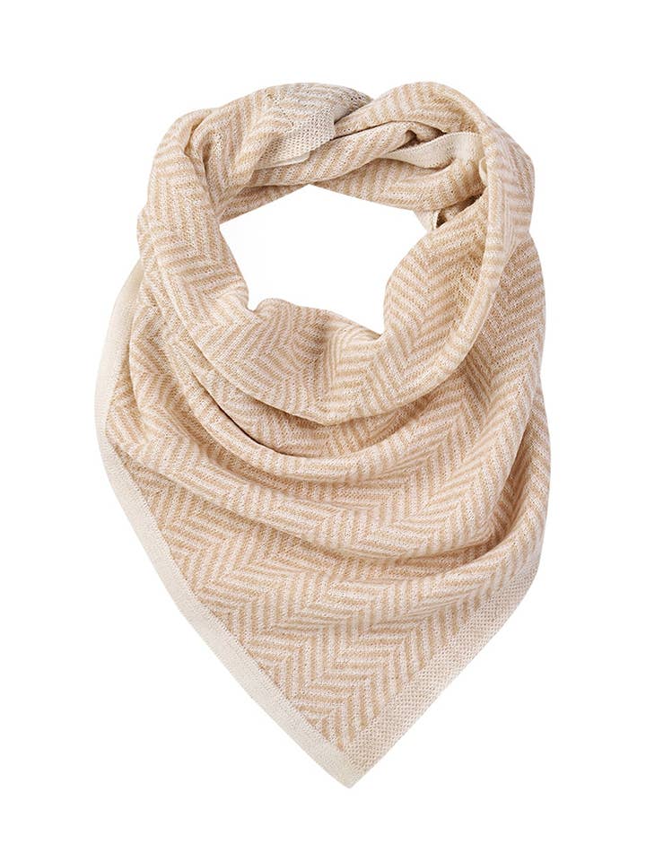 HARTEN VIERKANT FOULARD ECRU&BEIGE voor wholesale door Mohair&Angora