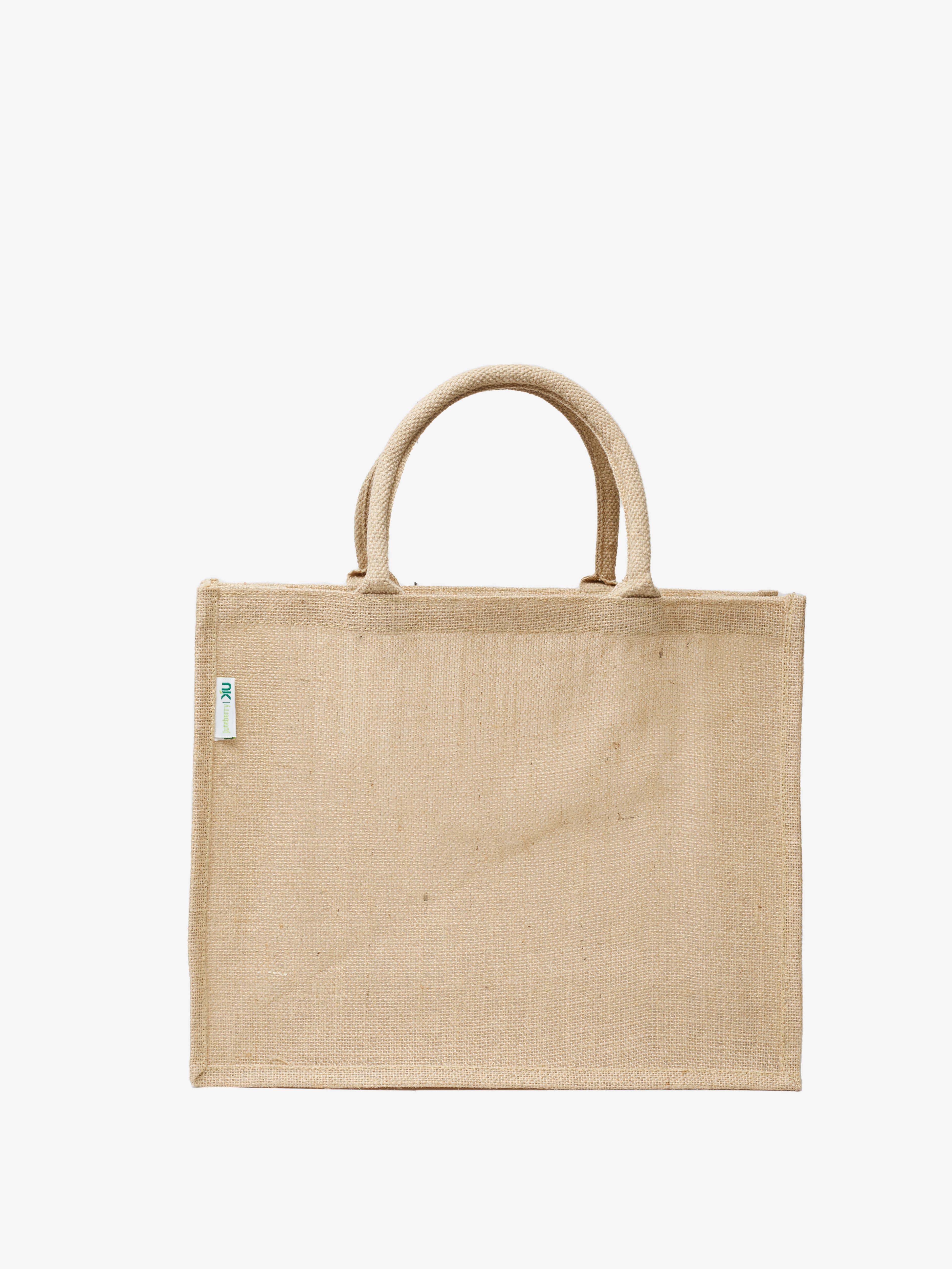 KIU Canadian Distribution Inc. - Vendita all'ingrosso Borsa per shopping/spesa - Borsa shopper in juta naturale Terra con manici imbottiti di lusso11