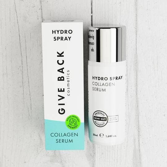 Hydro-Spray-Kollagen-Serum - UMWELTSCHUTZ für den Großhandel von GIVE BACK Cosmetics