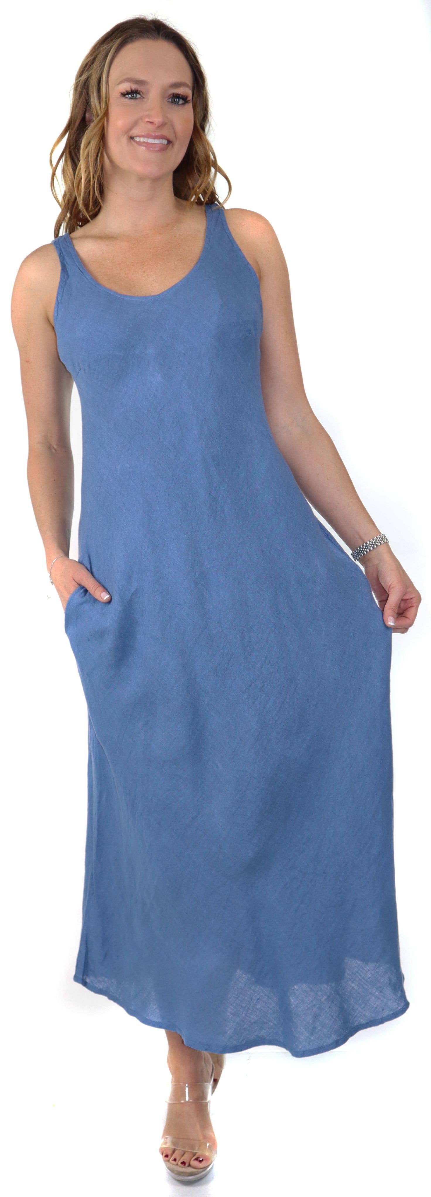 LINEN AND GAUZE - Wholesale Dress - Women's - Biased Cut For excellent fit Pure linen summer maxi dress10