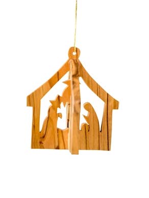 3D Stable with Nativity - 3" for wholesale by Earthwood
