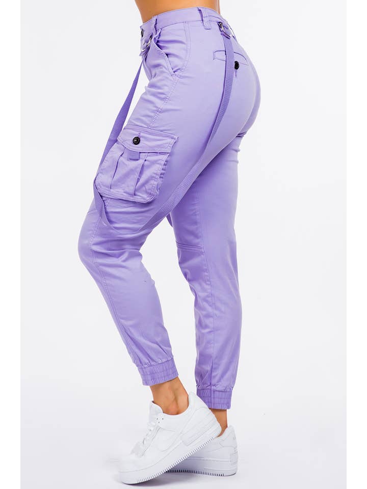 Boswell – Großhandel Hose – Damen – Cargo-Jogginghose mit Beintaschen und Hosenträgern