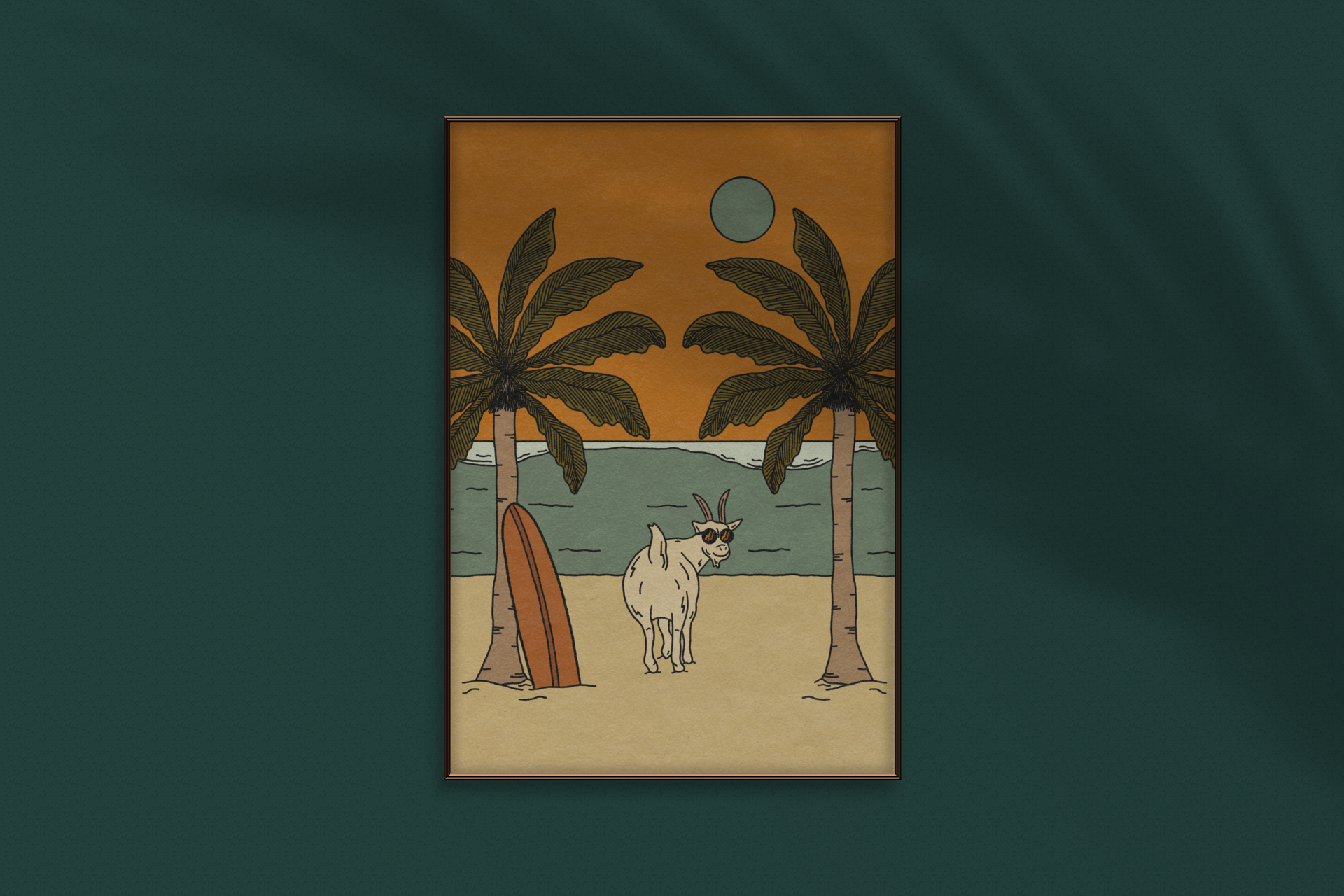 Kick Step Design - Wholesale Art Print - Goat Surfer Print3