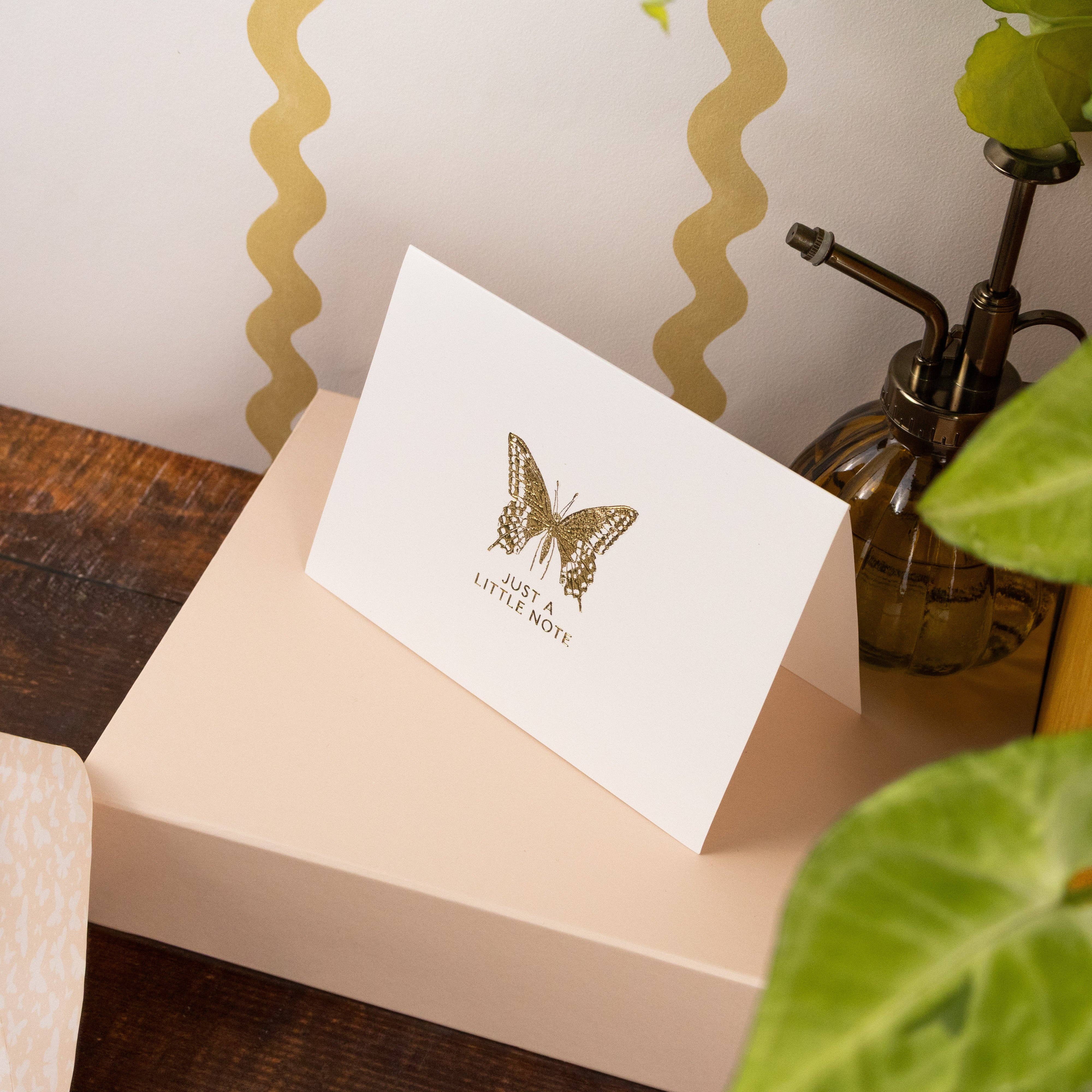 Robert Frederick Ltd – wholesale Stationery/notecard set – 12 Notecards and Envelopes in Gift Box - “Just A Little Note” Butterfly Design5