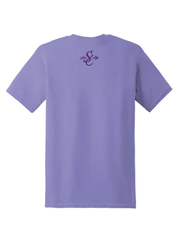 Violet Mardi Gras Mask Short Sleeve Tee for wholesale on Faire2