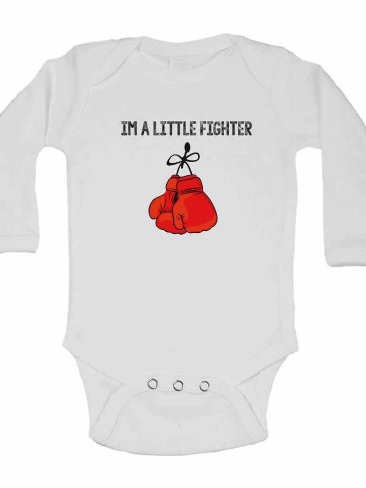 Im a Little Fighter - Long Sleeve Baby Vests for Boys & Girls for wholesale by Little Ratbag