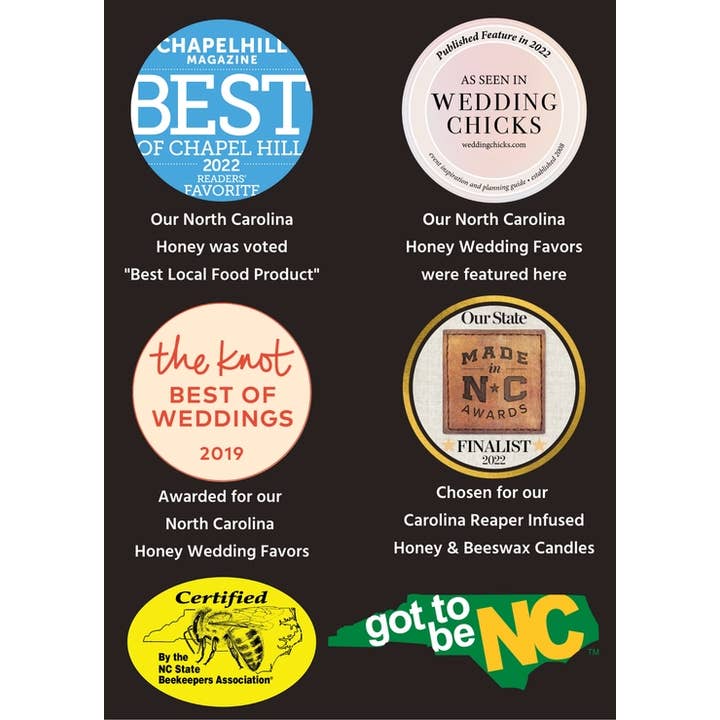 King Cobra Apiary Honey - Wholesale Honey - North Carolina Local Honey - 3 oz Glass Jar - Raw Wildflower1