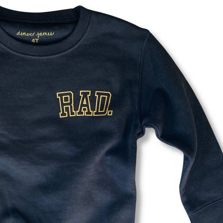 Black Rad Kids Crew Sweatshirt (Black) for wholesale on Faire
