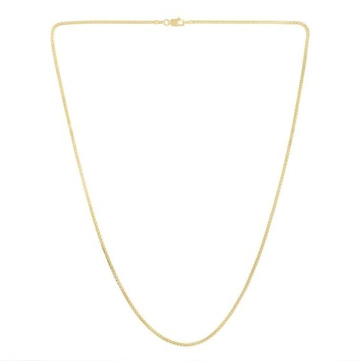 PureYou Jewelry - Venta al por mayor Collares de cadenas y eslabones - Collar de cadena de palomitas de maíz de 14K oro de 1,65 mm, collar de cadena de oro
