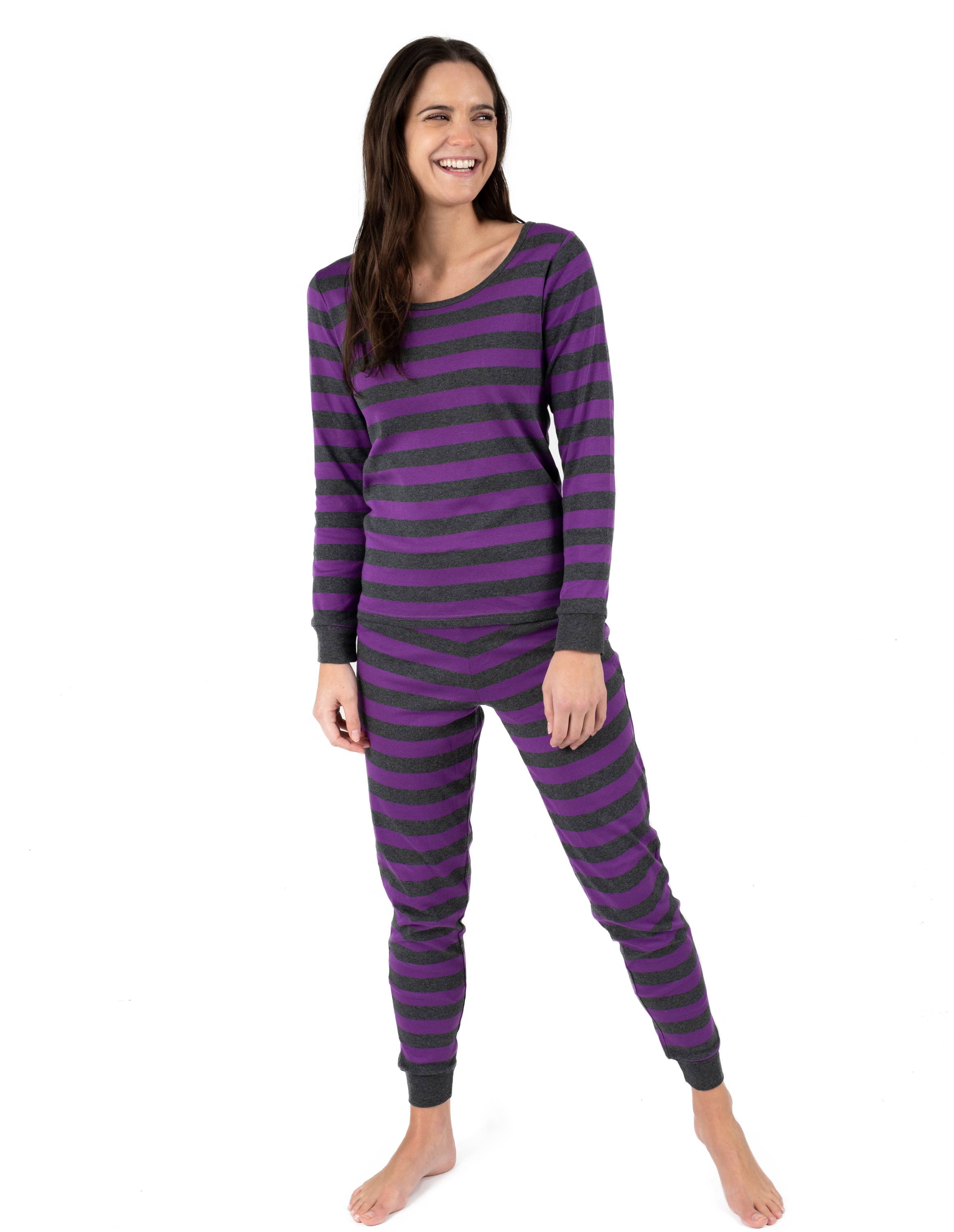 Leveret Pajamas - Wholesale Sleepwear Set - Women's - Womens Two Piece Cotton Pajamas Stripes6